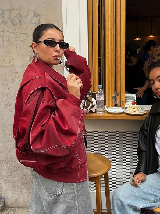 Elara's Wine Red Jacket