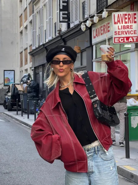 Elara's Wine Red Jacket