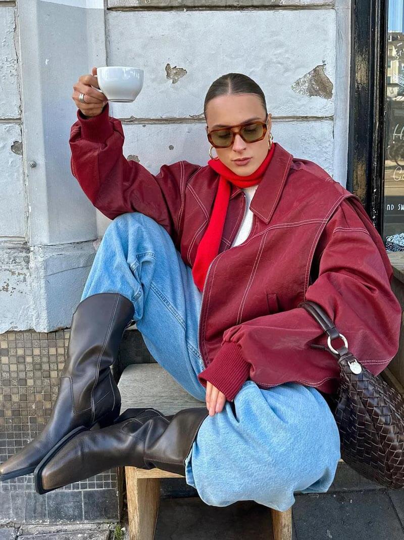 Elara's Wine Red Jacket