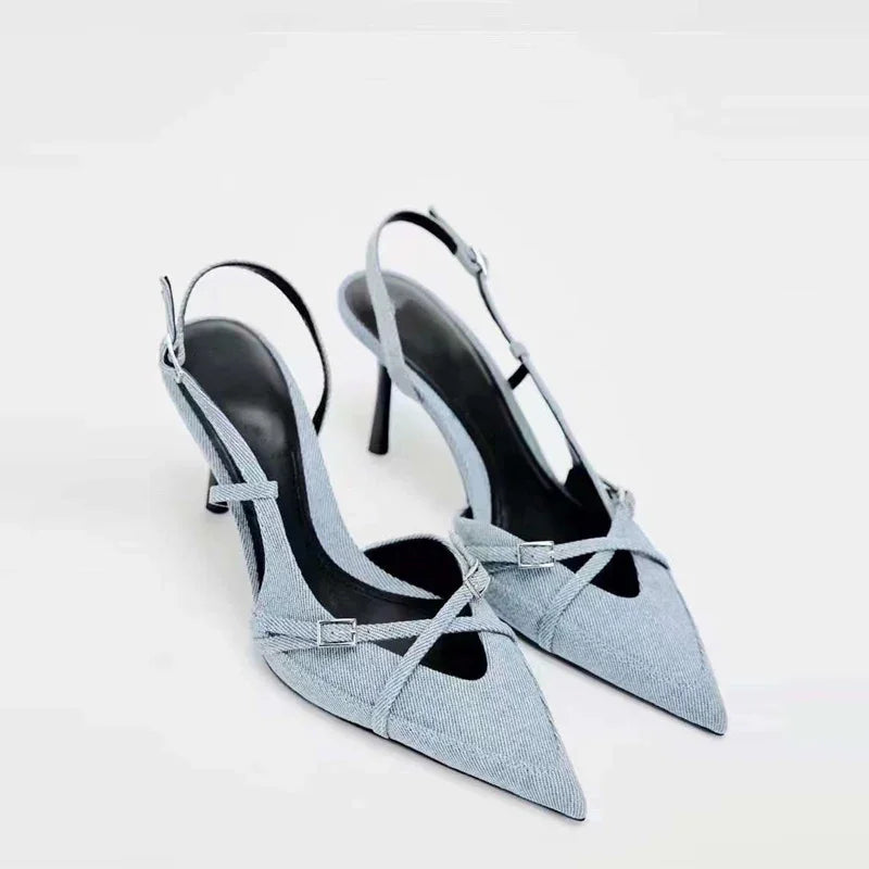 Elara's Denim High Heels