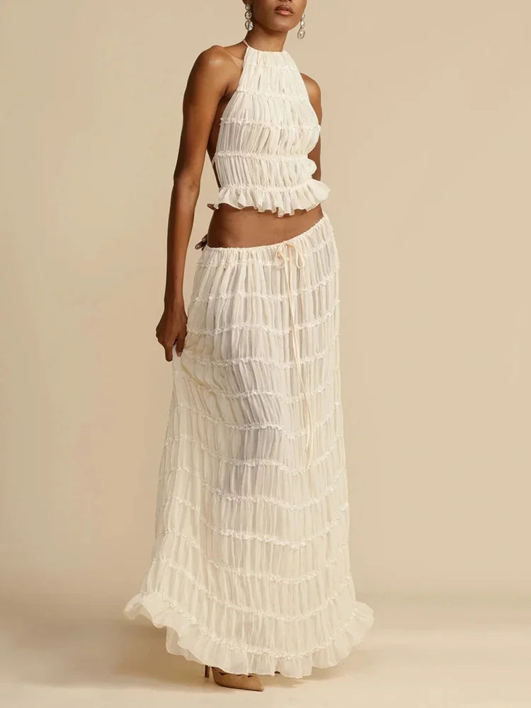 Elara's Ethereal Whimsy Ruffled Set