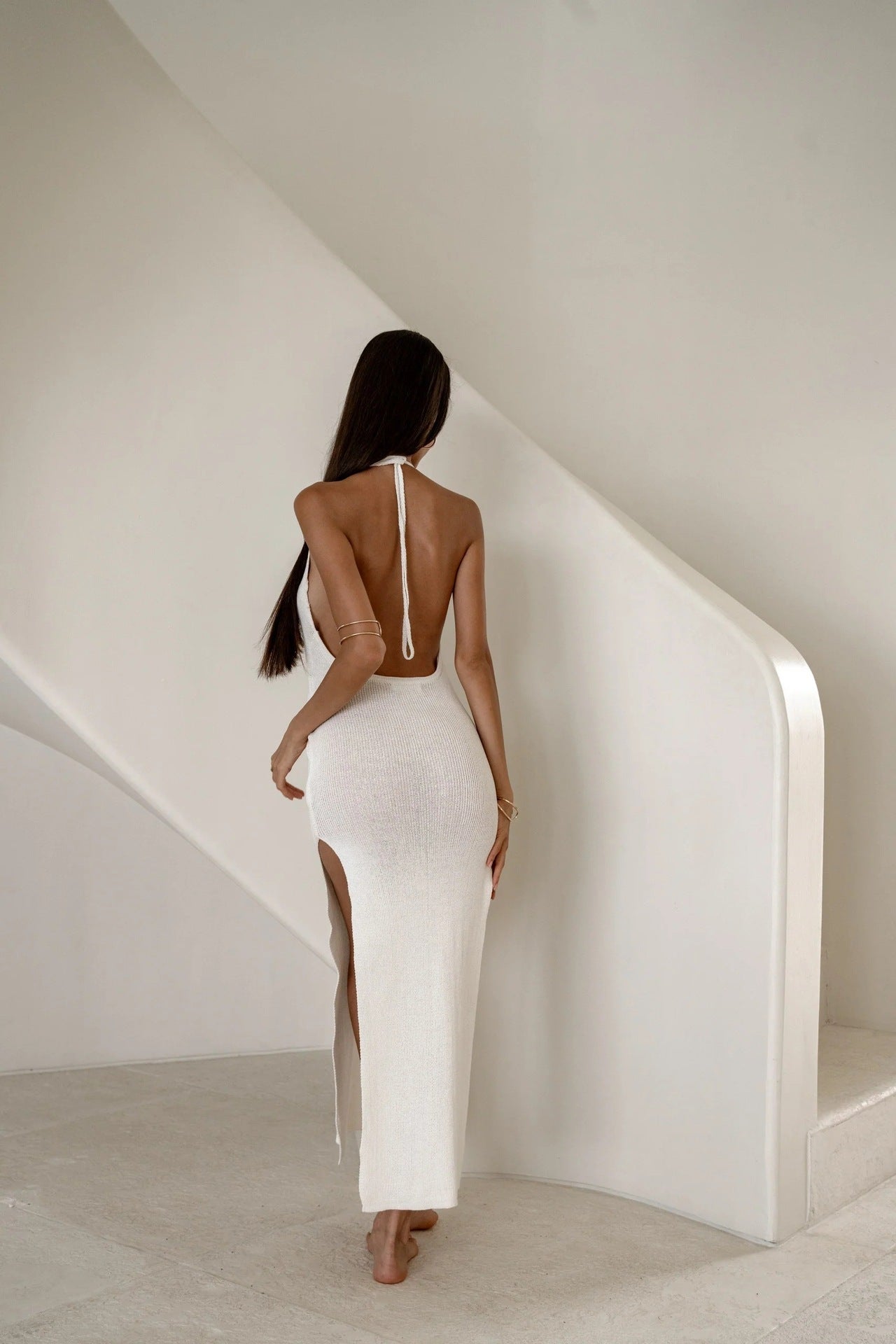 Elara's Backless Maxi Dress