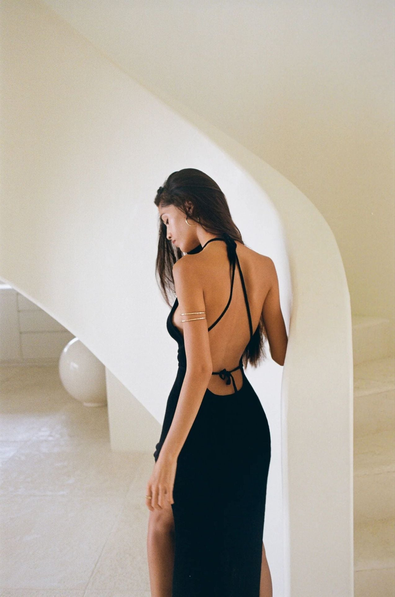 Elara's Backless Maxi Dress