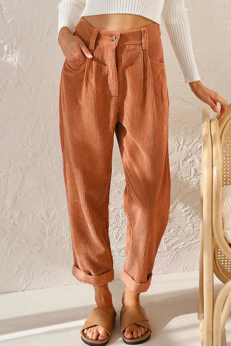 Elara's Fashionable Corduroy Pants