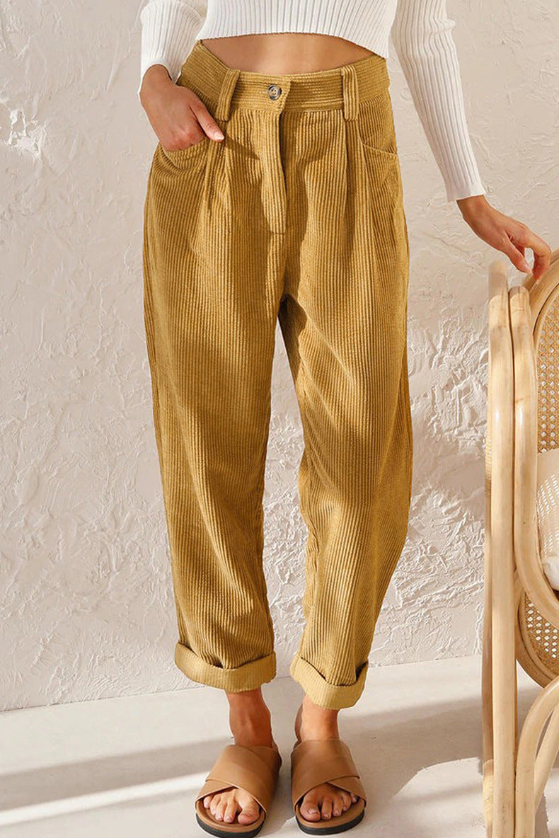 Elara's Fashionable Corduroy Pants