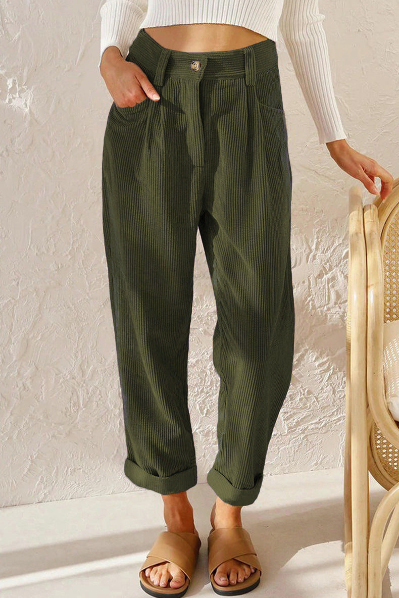 Elara's Fashionable Corduroy Pants