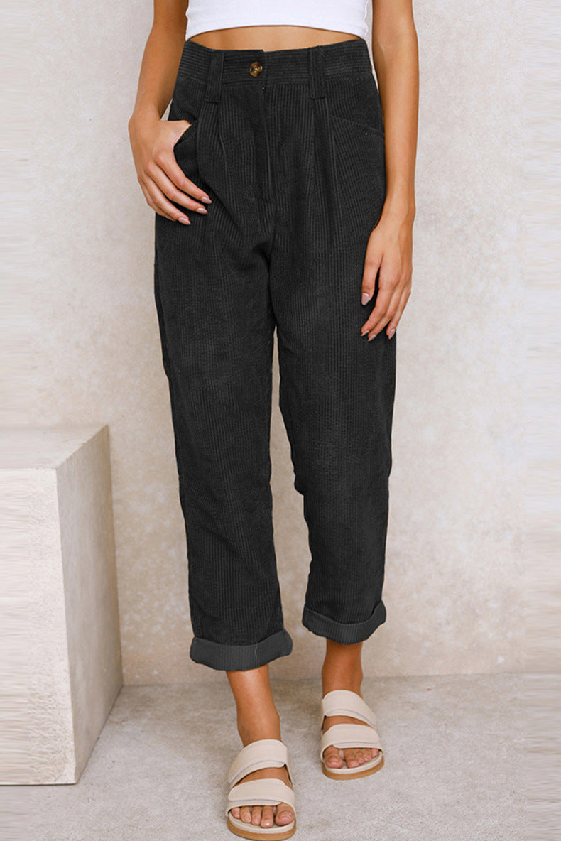 Elara's Fashionable Corduroy Pants