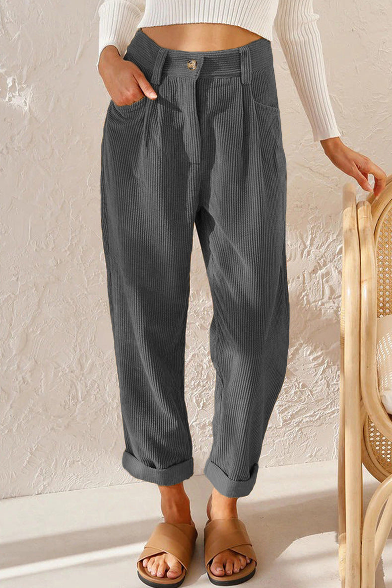 Elara's Fashionable Corduroy Pants