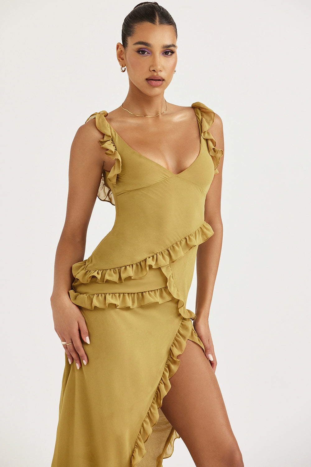 Elara's Ruffles Maxi Dress