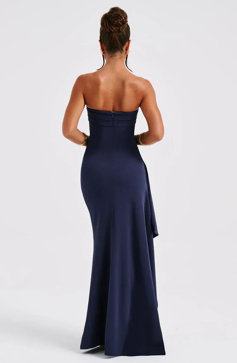 Elara's Twisted Off Shoulder Dress